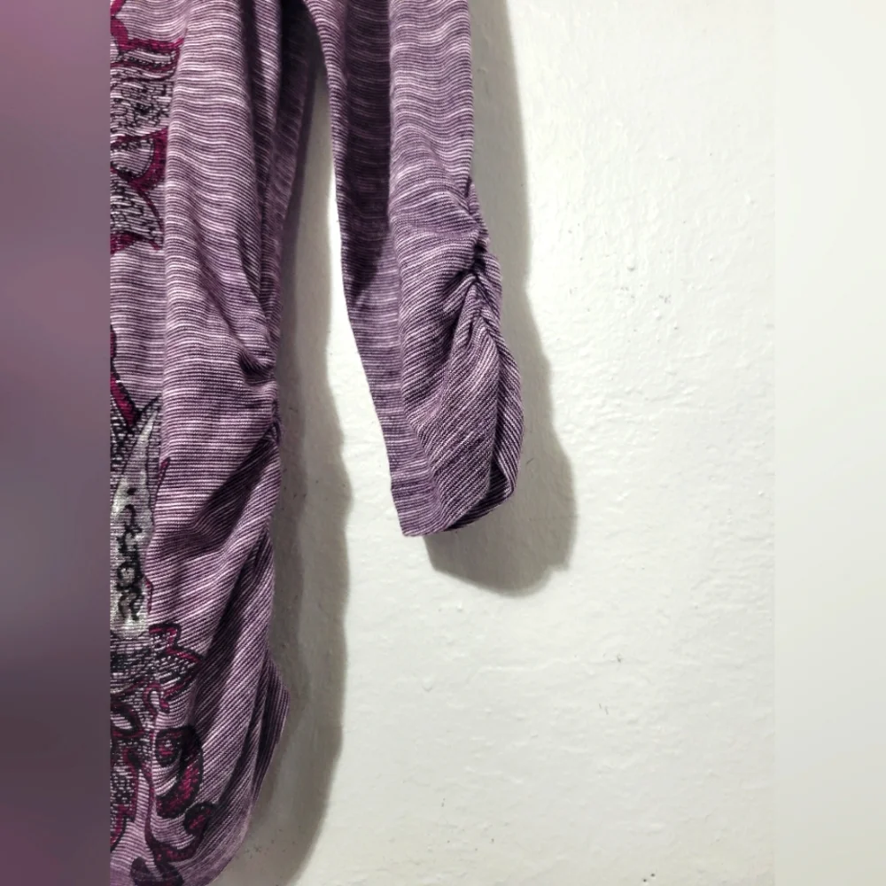 Style & Co Women's Purple Paisley Sequin Top Size Petite Medium - Picture 3 of 5